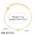 Peach Heart Tag Lobster Buckle Bracelet in stainless steel with 18K electroplating, heart and geometric charms, women's INS style