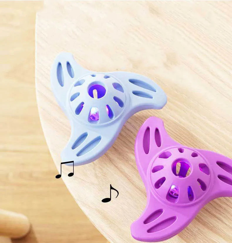 Blue bite-resistant rubber boomerang dog chew toy for medium and large breeds