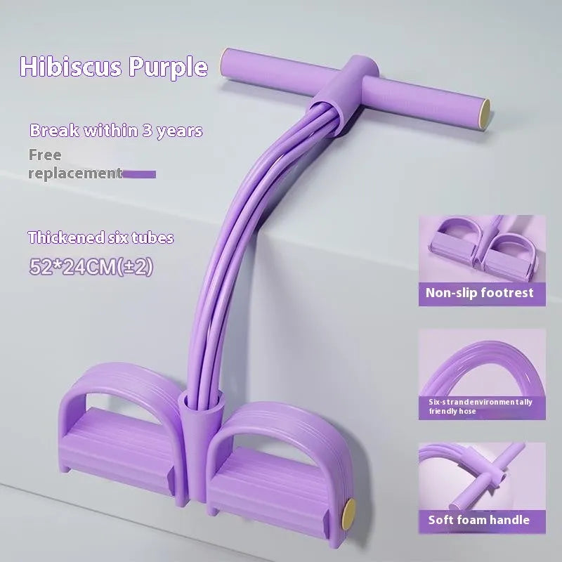 Purple blue pink waist slimming pedal pulling rope TPR tension device for home exercise