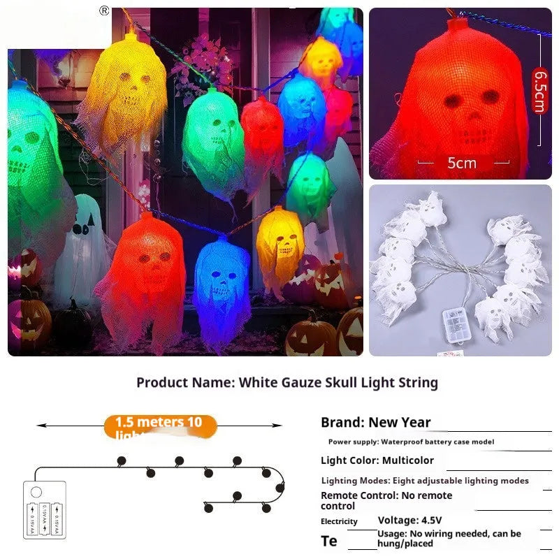 Halloween battery-powered string lights for indoor wall decoration in colour or warm white options