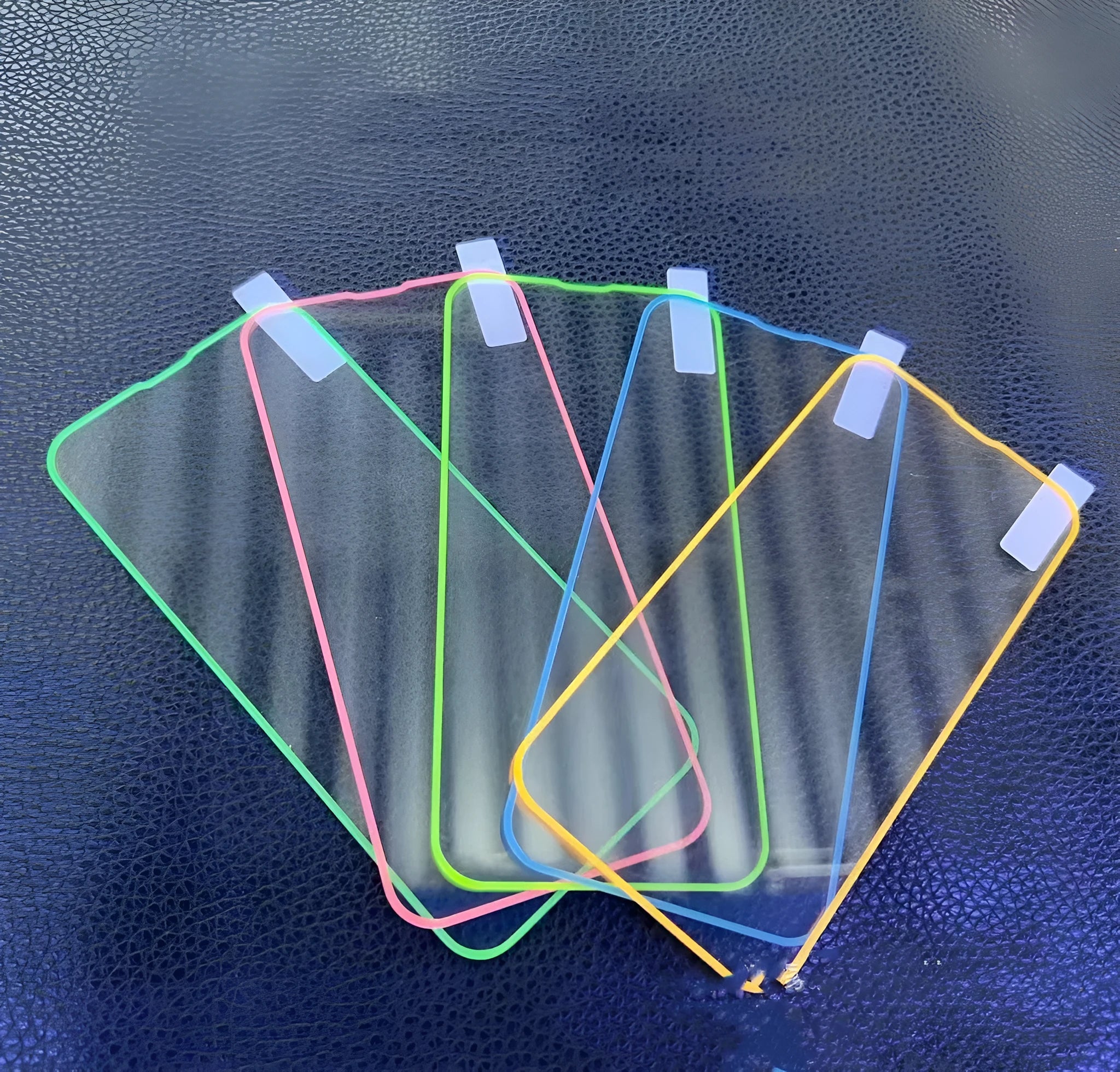 Fluorescent tempered glass screen protector for iPhone with luminous glow in five colour options