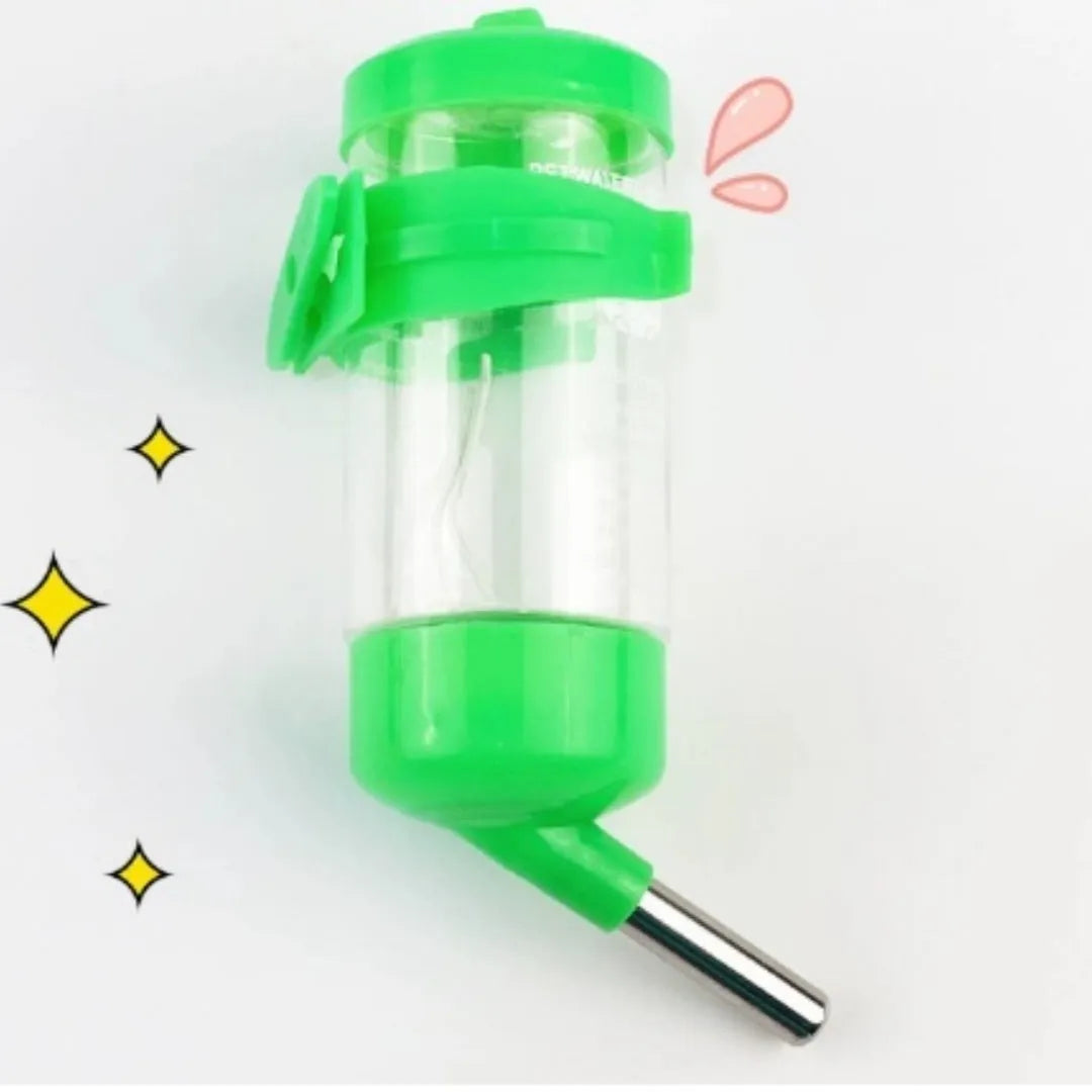 Plastic ball kettle pet water feeder in multiple colours with leak-proof valve for cage mounting