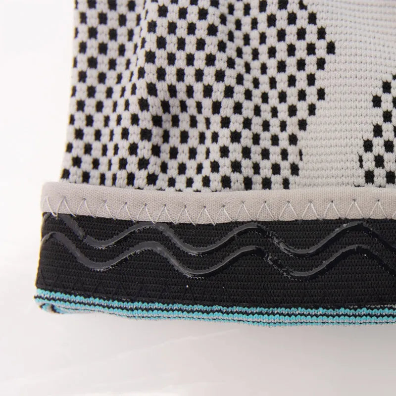 Sky blue silicone running and basketball knee pad made from elastic fibre.