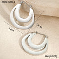 Metallic French geometric earrings with gold plating on stainless steel, featuring round ring elements