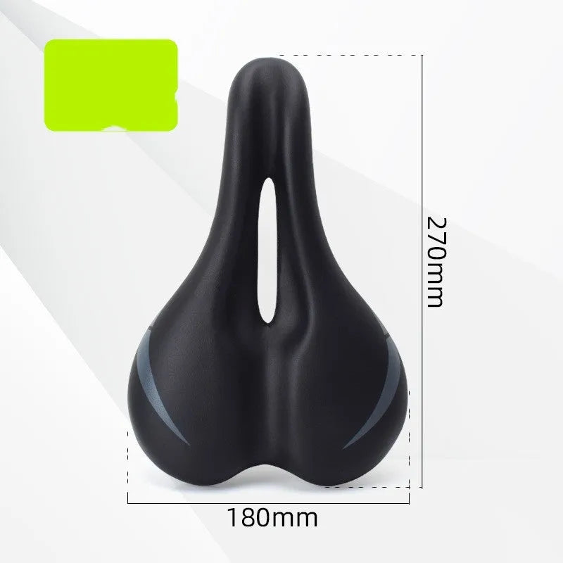 Bicycle seat cushion with hollow design measuring 270mm by 180mm in PU leather