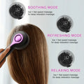 Black USB-rechargeable head massage tingler with comb teeth and mechanical speed switch.