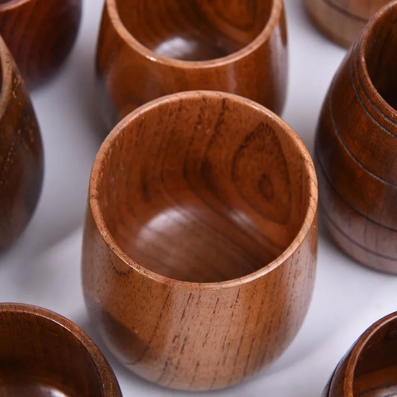 Clear wood vintage wine tumbler with round shape and 301-400ml capacity