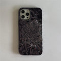 Black pleated tin foil TPU phone case for Apple iPhone models, back cover style