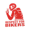 15 by 11 cm vehicle body sticker on a motorcycle fairing, showing reflective silver colour option.