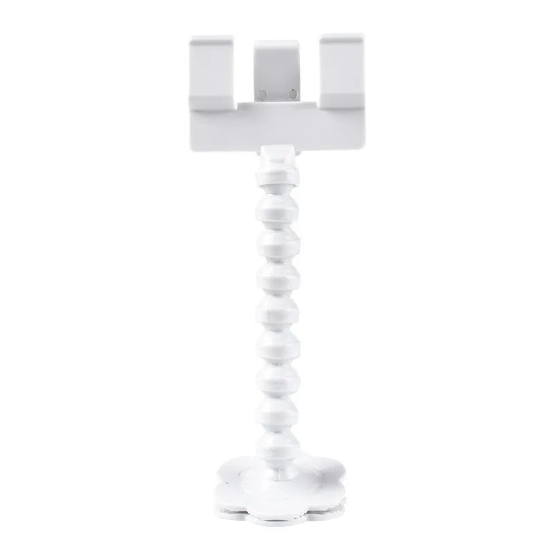 Black pet selfie stick with rotating snack clip attached to mobile phone for animal photography