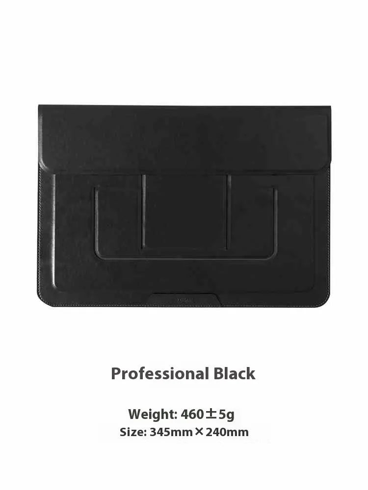 Integrated dual-angle laptop bracket bag for 13.3-inch notebooks in black or brown business style