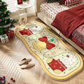 Christmas imitation cashmere rectangular floor rug with festive pattern option.