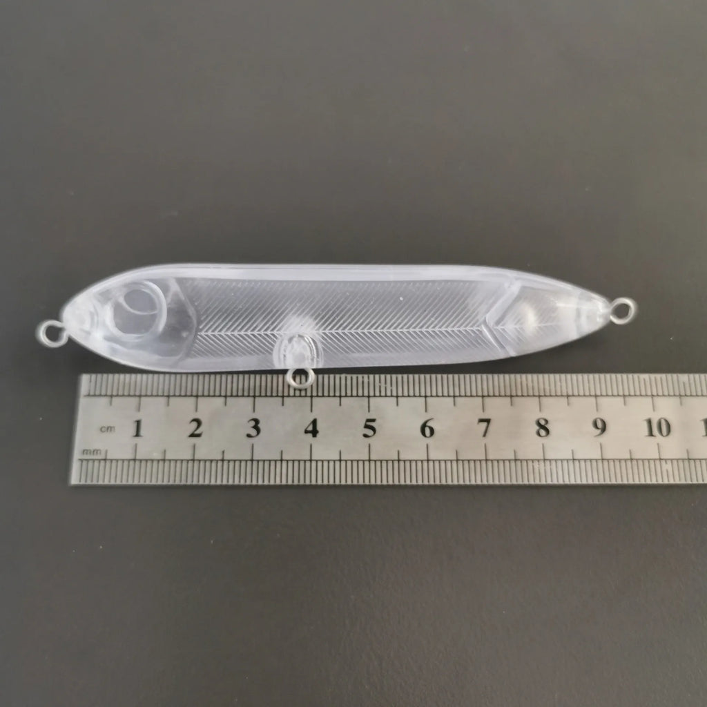 Transparent 9.5cm blank fishing lure body with 7mm eye opening for DIY customisation