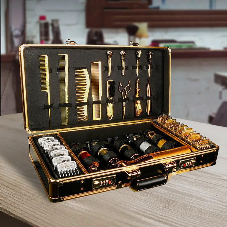 PVC hair tools storage suitcase open showing interior space for styling equipment
