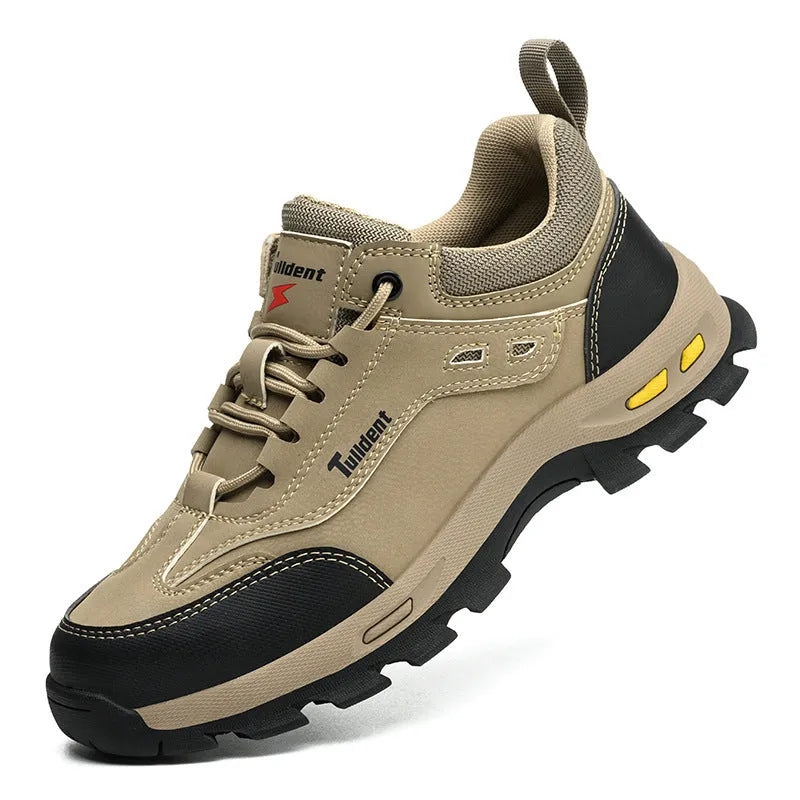 Anti smashing anti piercing breathable protective shoes for men microfiber leather Flyknit mesh lace up safety footwear