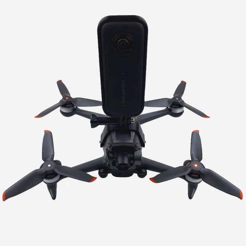 FPV action camera expansion bracket showing 3D-printed hard plastic construction with soft sponge contact surface