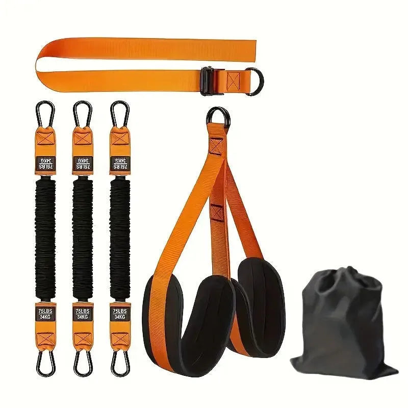 Black 255 lbs pull-ups auxiliary strap suit made from TPE material for fitness training