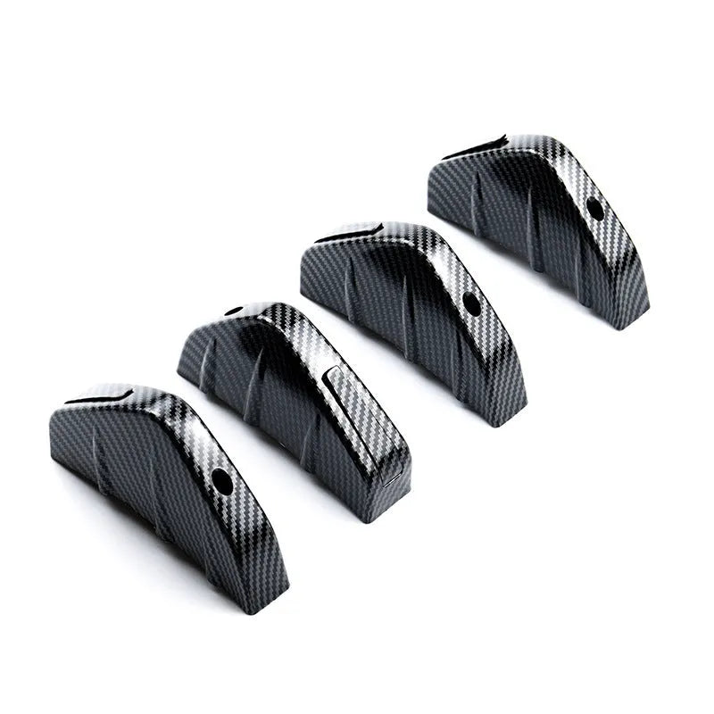 Black carbon fibre ABS triangle rear spoiler for General Motors vehicles with mounting hardware