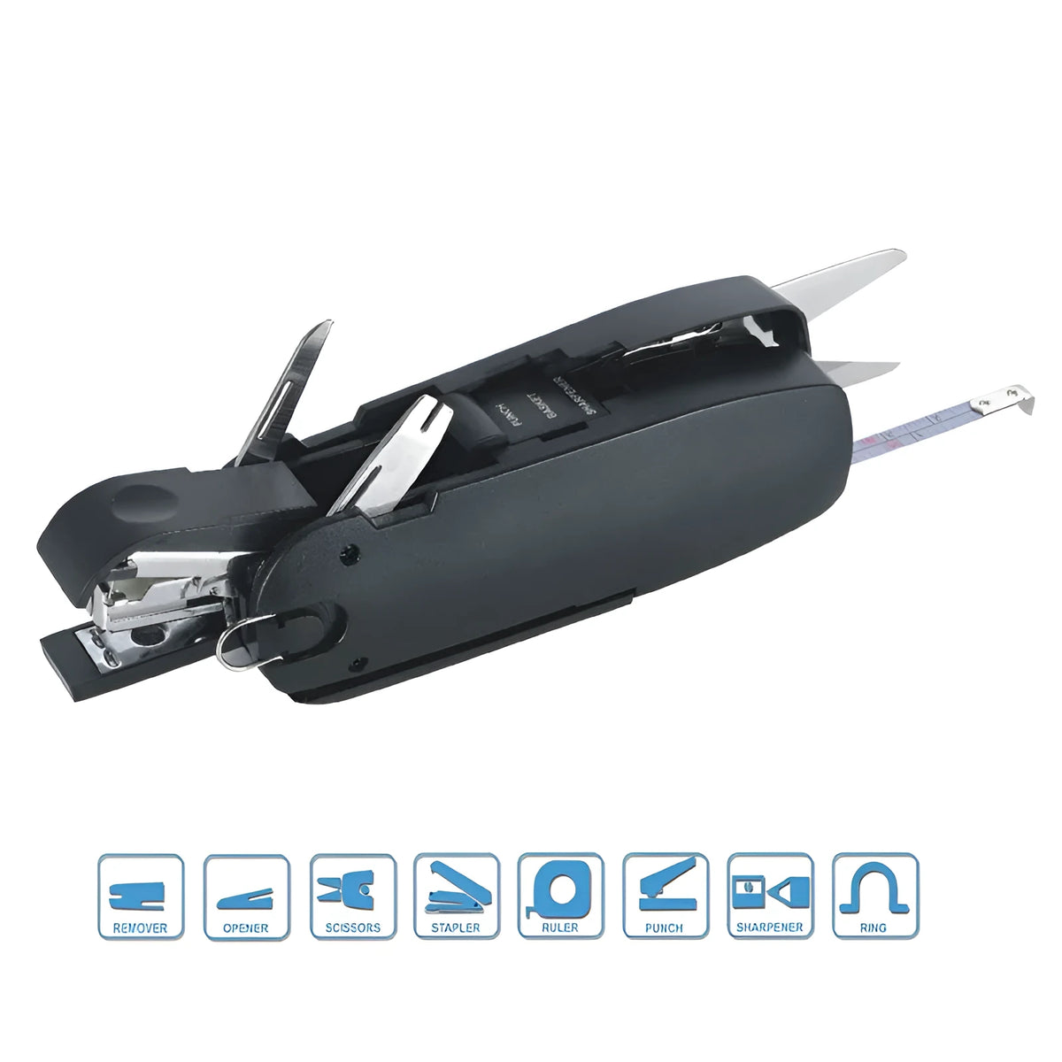 KOONSLED black multifunctional mini stapler and staple remover, 113 x 38 x 33mm, 5mm binding thickness