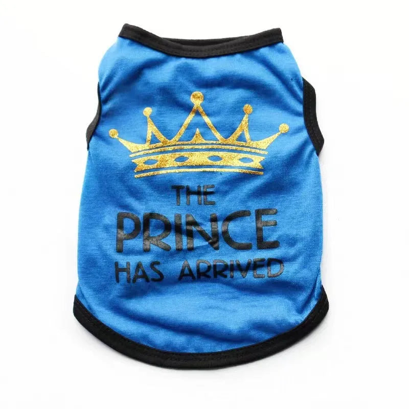 Cotton dog vest for puppies in various colours including black, grey, blue, pink and rose options