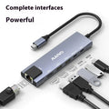 Steam Deck six-port docking station with aluminium shell and USB-C cable for desktop expansion
