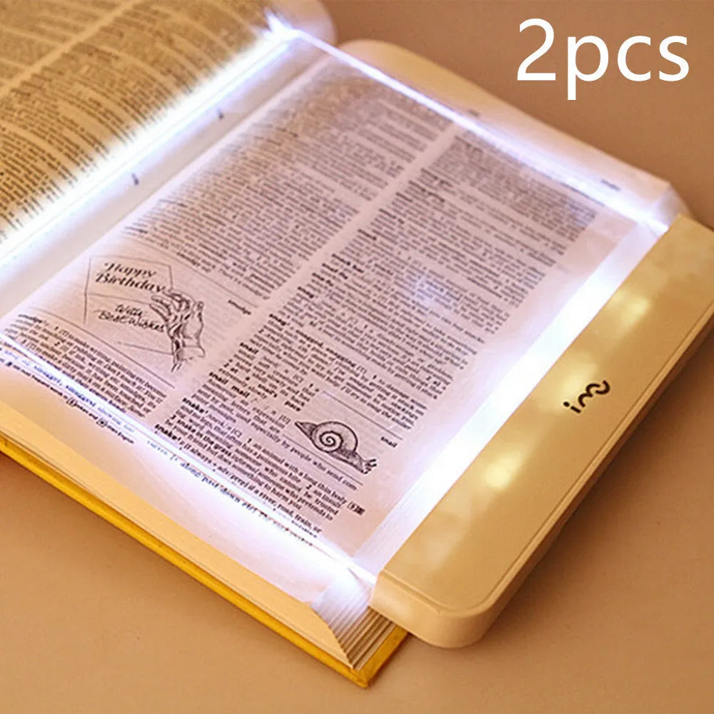 Dimmable LED panel book reading lamp with PMMA acrylic, two-level brightness, 17.6 cm wide, for bedside night reading