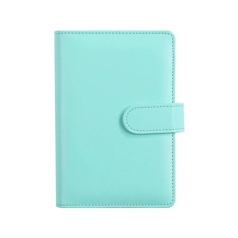 A5 PU leather zippered notebook shell in a solid colour, shown closed, for loose-leaf paper organisation.