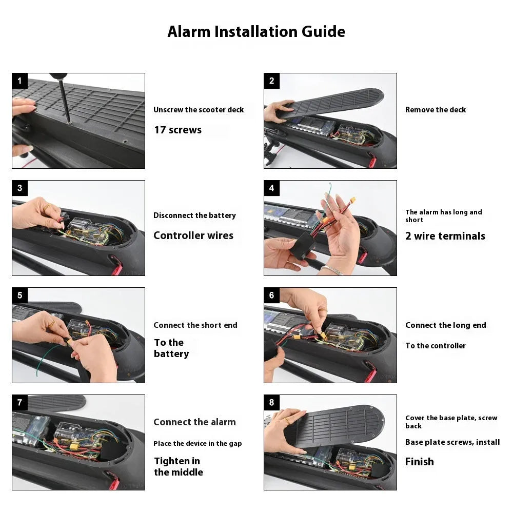 Electric scooter anti-theft anti-lost alarm XT30 for Xiaomi M365 adult scooter accessory