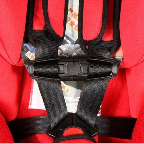 Black nylon PA66 vehicle seat belt buckle measuring 14.5 by 4 cm for child safety seats