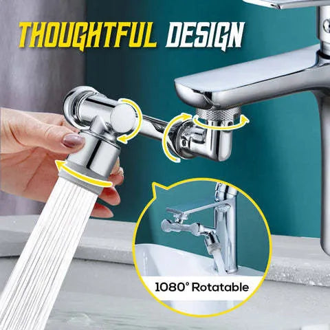 Swivel universal extension bubbler with 1080 degree rotation and two water modes in silver copper finish for faucet