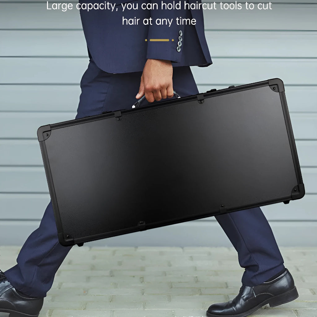 PVC hair tools storage suitcase open showing interior space for styling equipment