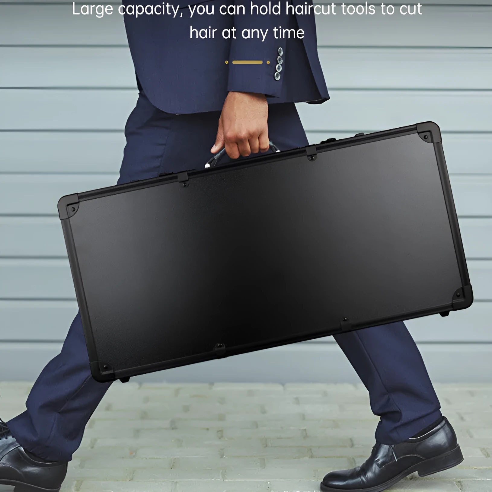 PVC hair tools storage suitcase open showing interior space for styling equipment