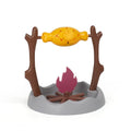 Barbecue-themed cat tumbling puzzle feeder toy with treat dispensing mechanism