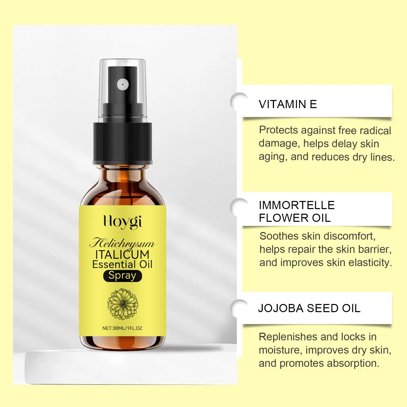Chrysanthemum Anti-aging Spray 30ml bottle with fine mist nozzle for facial hydration