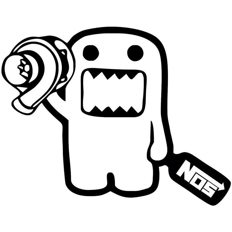 Creative cartoon automobile sticker 15cm by 12cm in black and white options