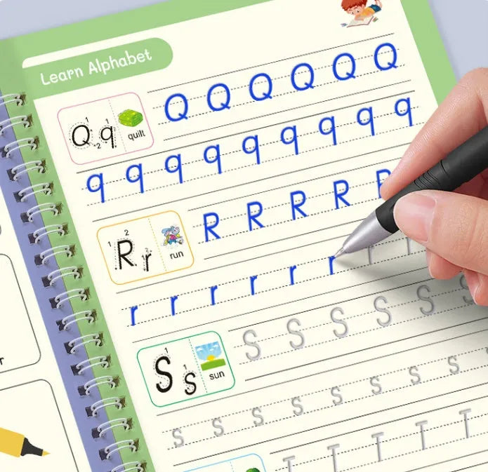 Children's groove magic handwriting practice set with double-sided board and ten pen refills