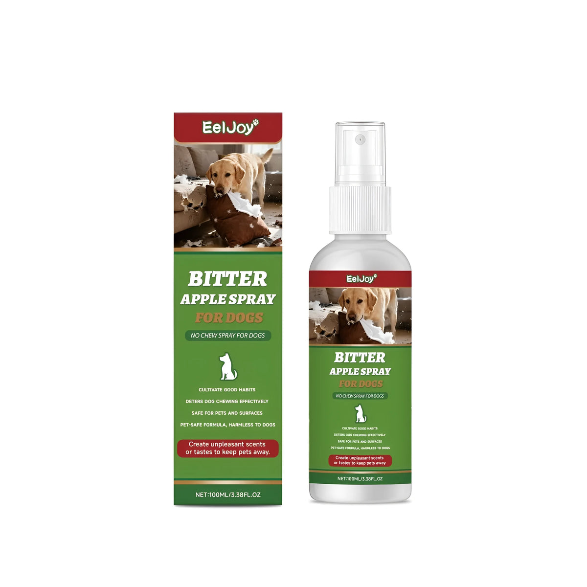 100ml no chew spray for dogs with apple extract, anti-chew training aid bottle for puppies and adult dogs