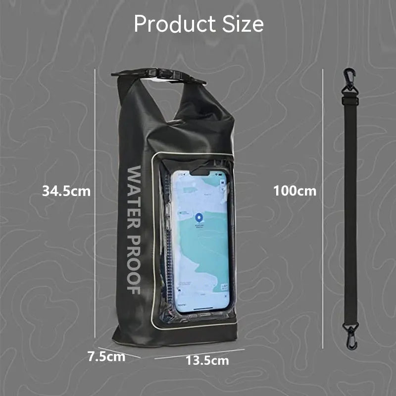 Waterproof crossbody phone bag in multiple colours with 2L and 5L capacity options