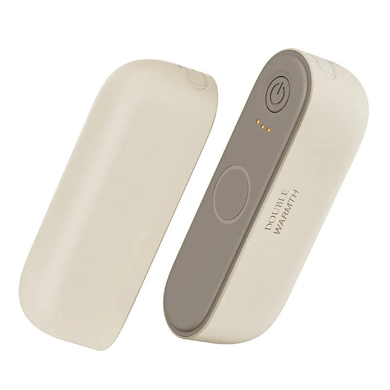Magnetic hand warmer mini portable heating pad in mint green with lithium battery and USB charging