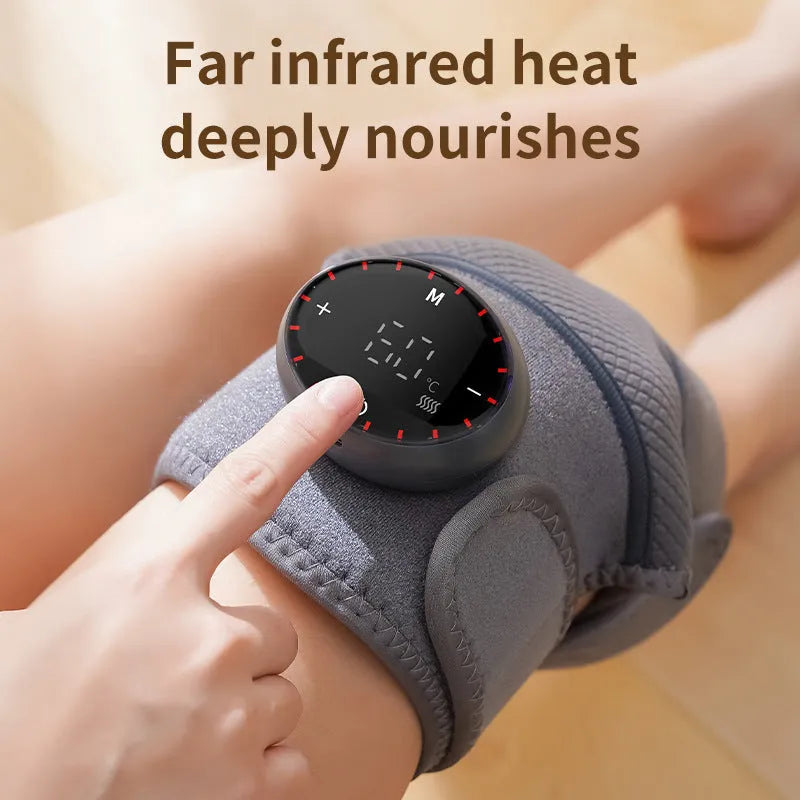 Black or grey electric heating knee massager, 8W, 3.7V, average size, self-heating knee pad