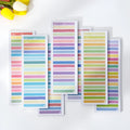 Cartoon student notepad with plastic note box in colourful striped and animal designs measuring 90x248mm