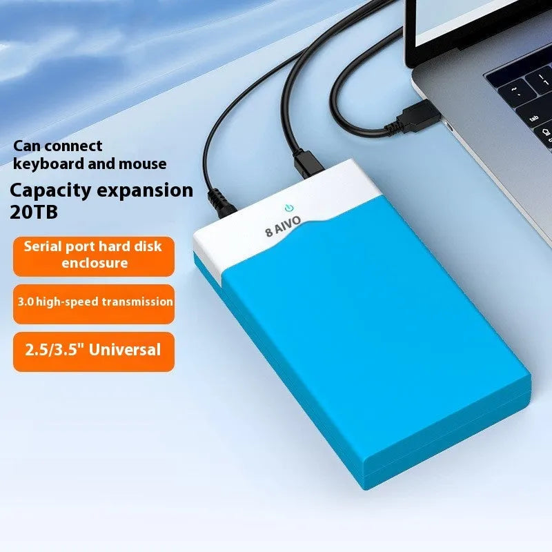 3.5 inch SATA to USB 3.0 hard disk enclosure with power supply and data cable