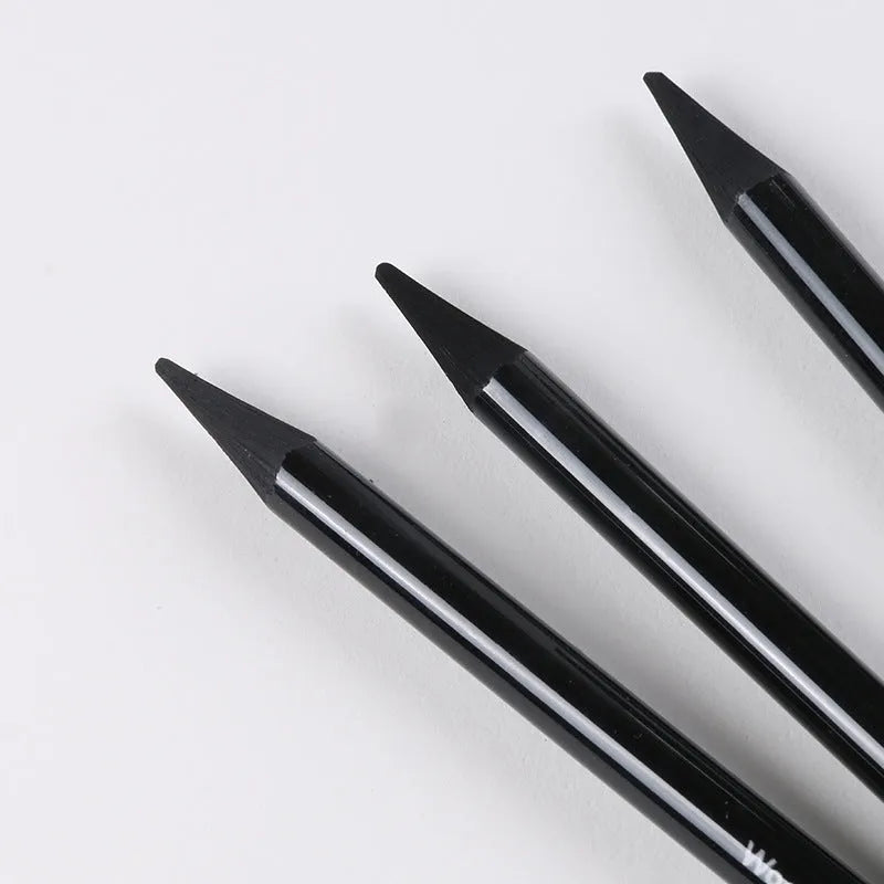 Graphite and carbonized pencil drawing set with wooden shells on suction card packaging