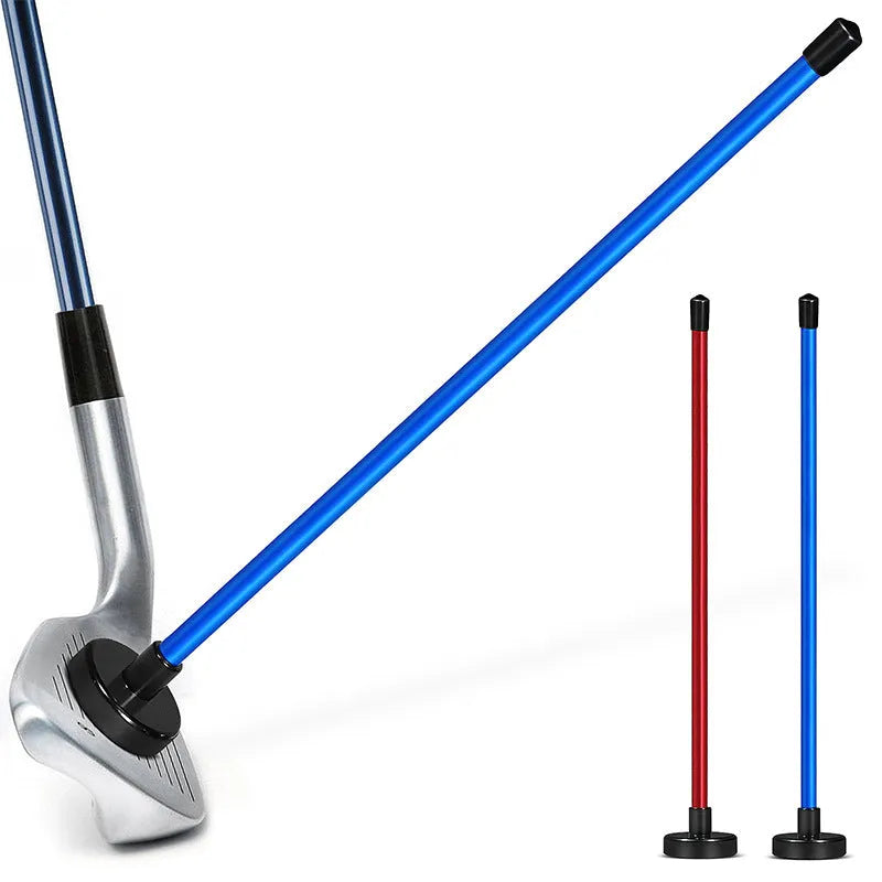 Red aluminium alloy magnetic golf alignment trainer with baseball bar for swing practice
