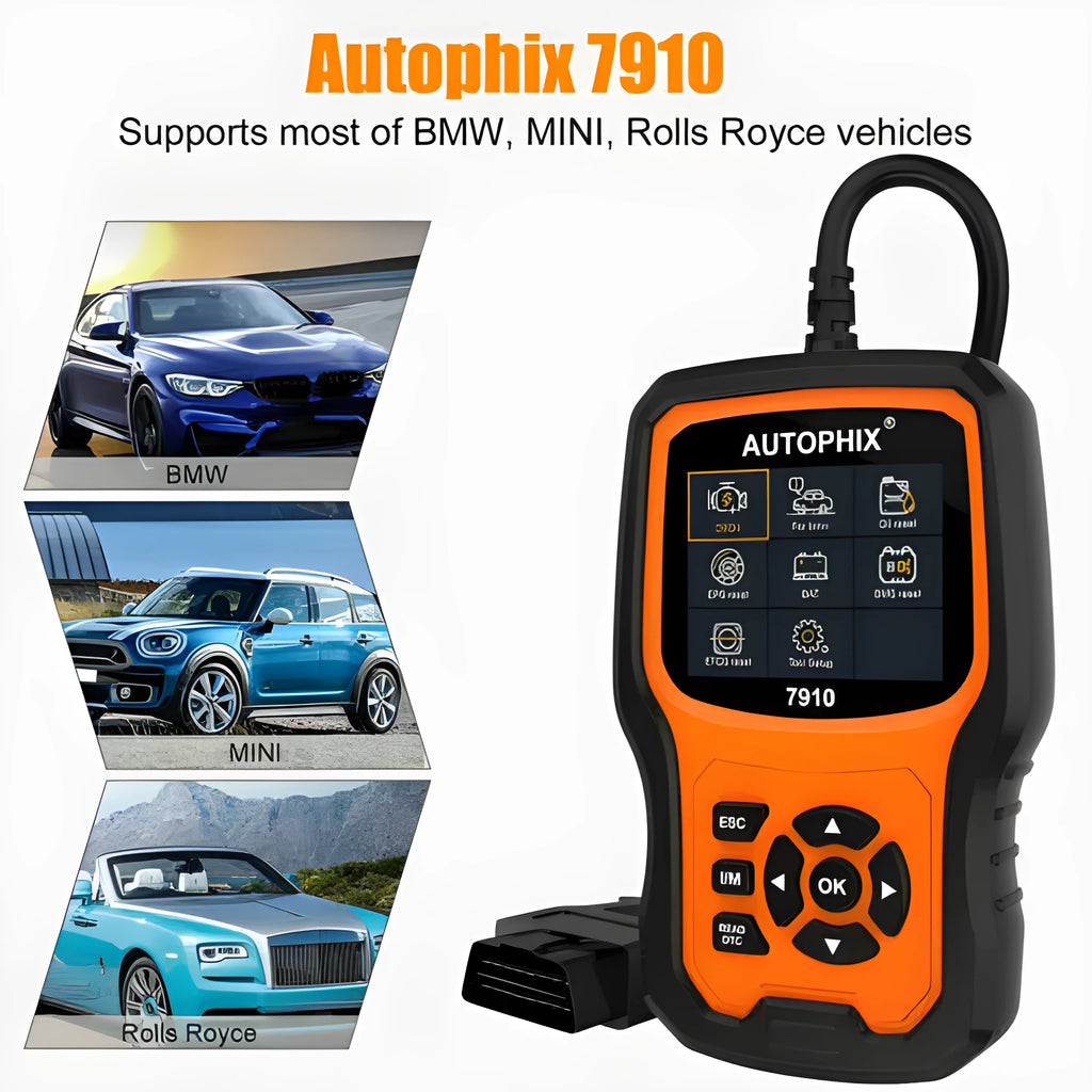 Autophix 7910 automotive diagnostic scan tool for BMW vehicles and universal OBD2 engine fault codes
