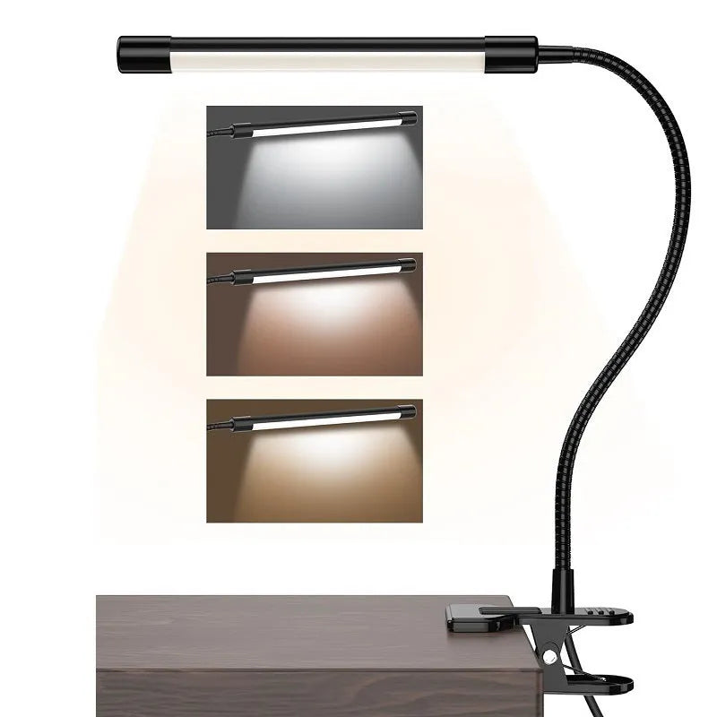 Black or white 26cm USB LED desk lamp with eye protection mode for student dormitory