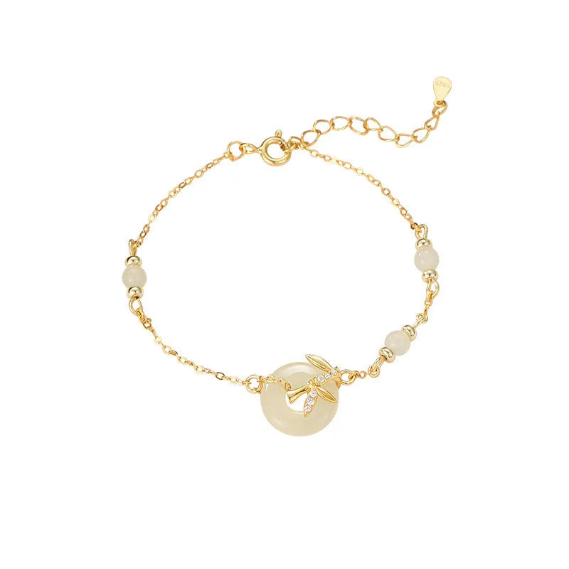 Women's antique style 925 sterling silver bracelet with safety buckle in gold or silver plating