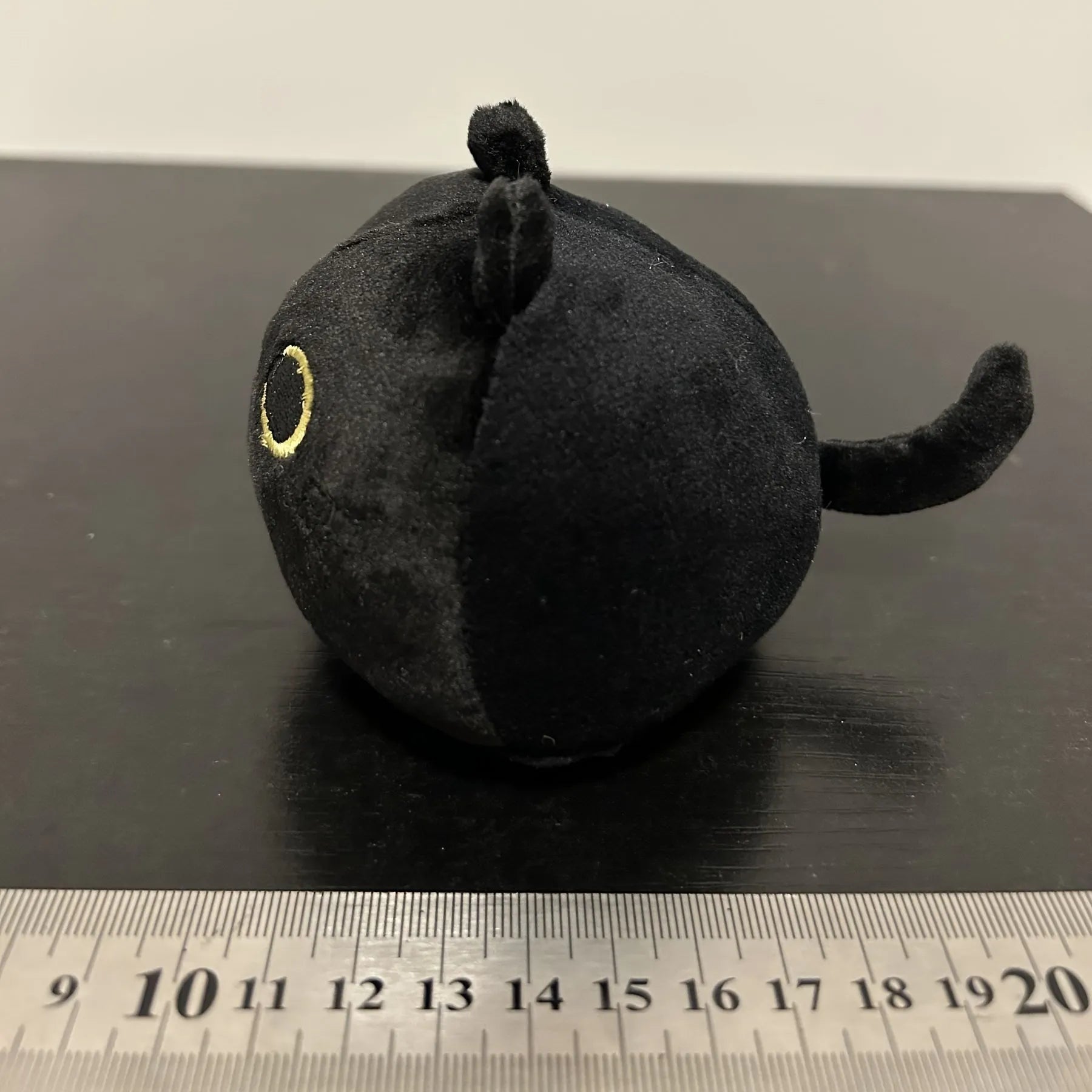 Large black fluffy cat plush toy with soft pillow cushion shape for kids and home decoration