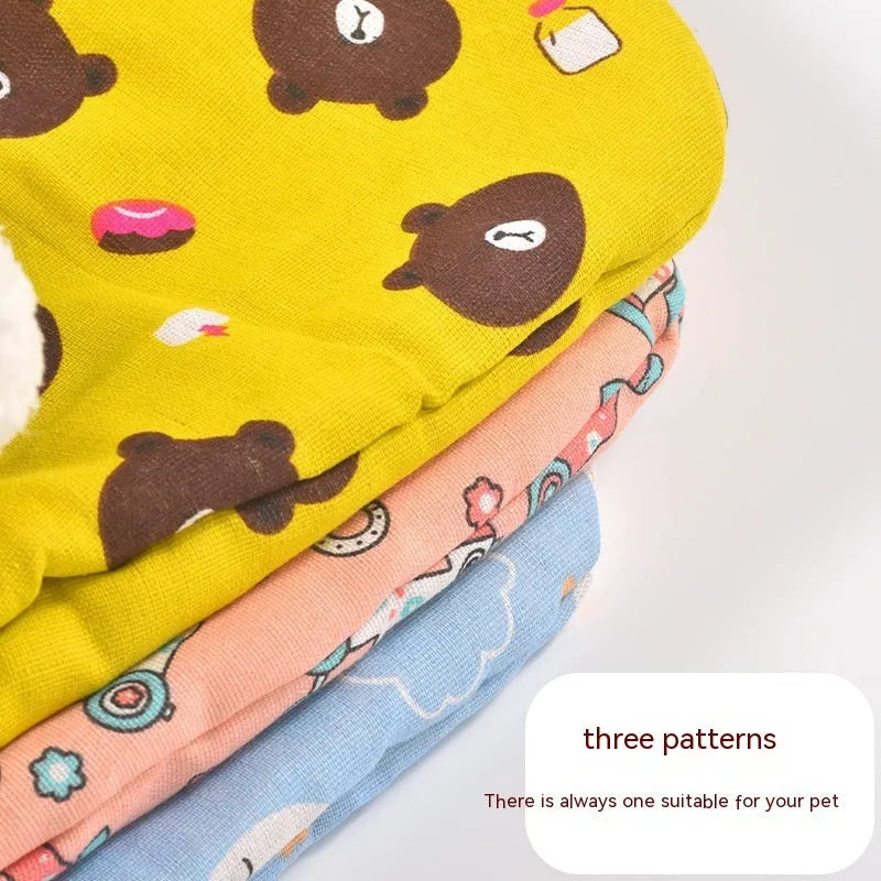 Lambswool thickened pocketable winter sleeping bag cat nest 55x45cm in avocado green