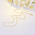 Box chain necklace in copper plated gold, unisex geometric design, 0.8mm to 2mm width, 40cm to 55cm length